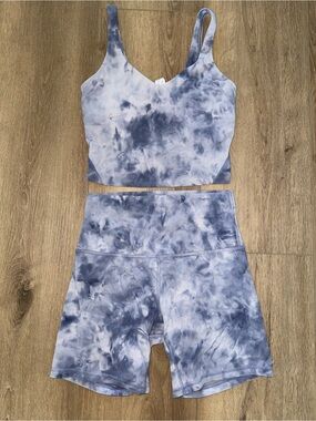 Lululemon Iced Iris Peri Purple Diamond Dye Align Outfit Set Tank Shorts 4 6